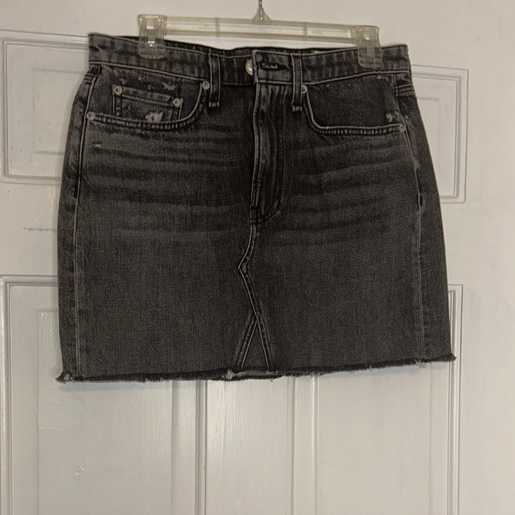 Nwt Rag & Bone Washed Black Denim Mini Skirt